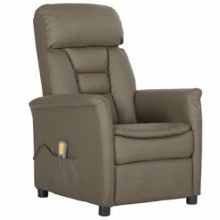 VidaXL Fauteuil de massage inclinable Gris Similicuir