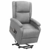 VidaXL Fauteuil de massage inclinable Gris clair Tissu