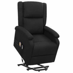 VidaXL Fauteuil de massage inclinable Noir Tissu