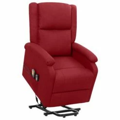 VidaXL Fauteuil de massage inclinable Rouge bordeaux Tissu