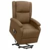 VidaXL Fauteuil de massage inclinable Marron Tissu