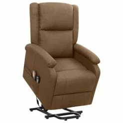 VidaXL Fauteuil de massage inclinable Marron Tissu
