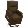 VidaXL Fauteuil de massage inclinable Marron foncé Tissu