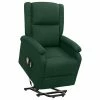 VidaXL Fauteuil de massage inclinable Vert foncé Tissu