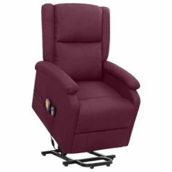 VidaXL Fauteuil de massage inclinable Violet Tissu