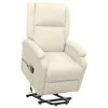 VidaXL Fauteuil de massage inclinable Crème Tissu