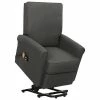 VidaXL Fauteuil de massage inclinable Gris foncé Tissu
