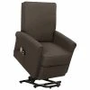 VidaXL Fauteuil de massage inclinable Marron foncé Tissu