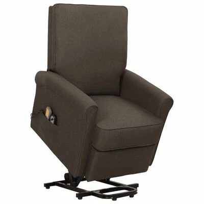 VidaXL Fauteuil de massage inclinable Marron foncé Tissu 1 VidaXL Fauteuil de massage inclinable Marron foncé Tissu