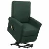VidaXL Fauteuil de massage inclinable Vert foncé Tissu