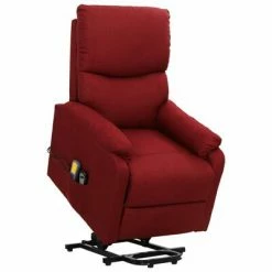 VidaXL Fauteuil de massage inclinable Rouge bordeaux Tissu