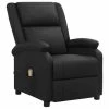 VidaXL Fauteuil de massage inclinable Noir Cuir véritable