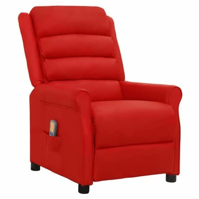 VidaXL Fauteuil de massage inclinable Rouge bordeaux Similicuir 1 VidaXL Fauteuil de massage inclinable Rouge bordeaux Similicuir