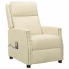 VidaXL Fauteuil de massage inclinable Crème Similicuir