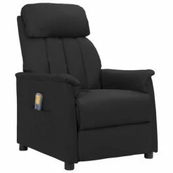 VidaXL Fauteuil de massage inclinable Noir Similicuir