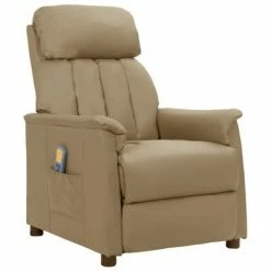 VidaXL Fauteuil de massage inclinable Cappuccino Similicuir