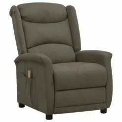 VidaXL Fauteuil de massage inclinable Gris foncé Tissu microfibre