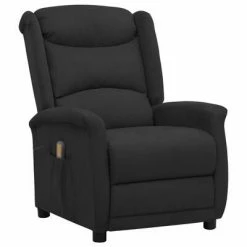 VidaXL Fauteuil inclinable de massage Noir Tissu microfibre
