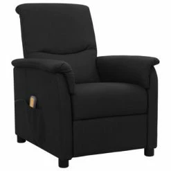 VidaXL Fauteuil de massage inclinable Noir Tissu