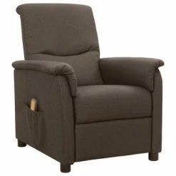 VidaXL Fauteuil de massage inclinable Marron Tissu