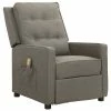 VidaXL Fauteuil de massage inclinable Gris clair Tissu