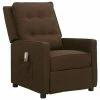 VidaXL Fauteuil de massage inclinable Marron foncé Tissu