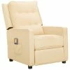 VidaXL Fauteuil de massage inclinable Crème Tissu