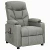 VidaXL Fauteuil de massage inclinable Gris clair Tissu