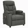 VidaXL Fauteuil de massage inclinable Gris foncé Tissu