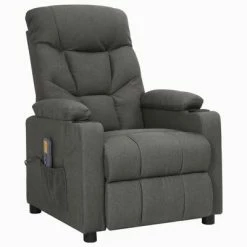 VidaXL Fauteuil de massage inclinable Gris foncé Tissu