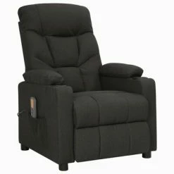 VidaXL Fauteuil de massage inclinable Noir Tissu