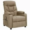 VidaXL Fauteuil de massage inclinable Taupe Tissu