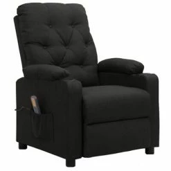 VidaXL Fauteuil de massage inclinable Noir Tissu