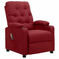 VidaXL Fauteuil de massage inclinable Rouge bordeaux Tissu