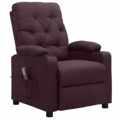 VidaXL Fauteuil de massage inclinable Violet Tissu