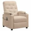 VidaXL Fauteuil de massage inclinable Crème Tissu