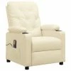 VidaXL Fauteuil de massage inclinable Crème Similicuir