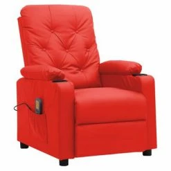 VidaXL Fauteuil de massage inclinable Rouge Similicuir