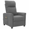 VidaXL Fauteuil de massage inclinable Gris clair Tissu