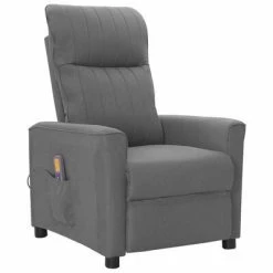 VidaXL Fauteuil de massage inclinable Gris clair Tissu