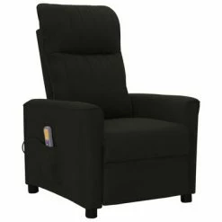 VidaXL Fauteuil de massage inclinable Noir Tissu