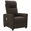 VidaXL Fauteuil de massage inclinable Marron foncé Tissu