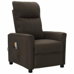 VidaXL Fauteuil de massage inclinable Marron foncé Tissu