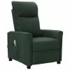 VidaXL Fauteuil de massage inclinable Vert foncé Tissu