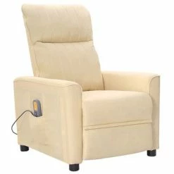 VidaXL Fauteuil de massage inclinable Crème Tissu
