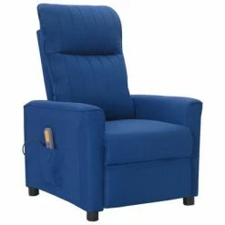 VidaXL Fauteuil de massage inclinable Bleu Tissu