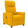 VidaXL Fauteuil de massage inclinable Jaune Tissu