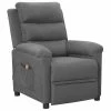 VidaXL Fauteuil de massage inclinable Gris clair Tissu