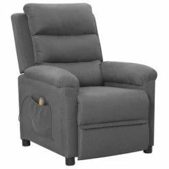VidaXL Fauteuil de massage inclinable Gris clair Tissu