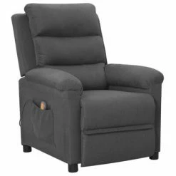 VidaXL Fauteuil de massage inclinable Gris foncé Tissu